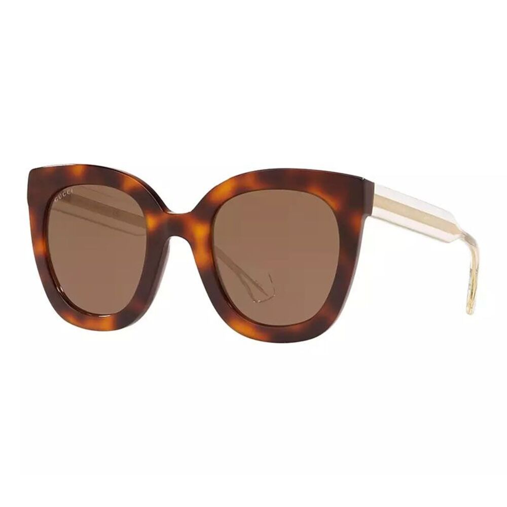 Gucci Sunglasses Cat Eye Full Rim, Havana Frame and Brown Lens GG0564SN002